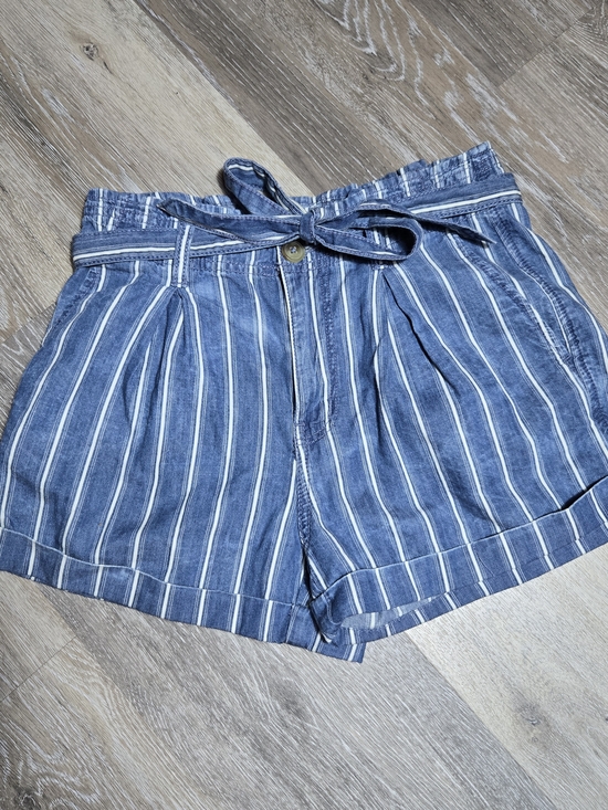 American Eagle Outfitters Pants - Vintage American Eagle Outfitters Blue and White Striped Paperbag Shorts Size 0